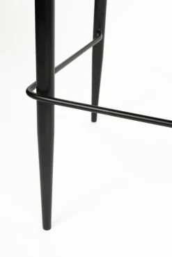 Chaise de bar en tissu marron et métal noir 73cm Georgia - Dutchbone