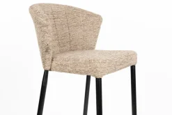 Chaise de bar en tissu marron et métal noir 73cm Georgia - Dutchbone