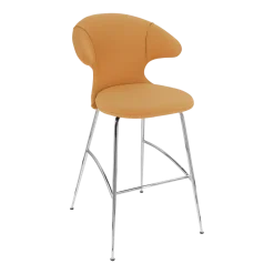 Chaise de bar en tissu orange et acier chrome 75 cm Time Flies - UMAGE
