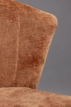 Chaise de bar en velours terracotta et acier noir Georgia - Dutchbone