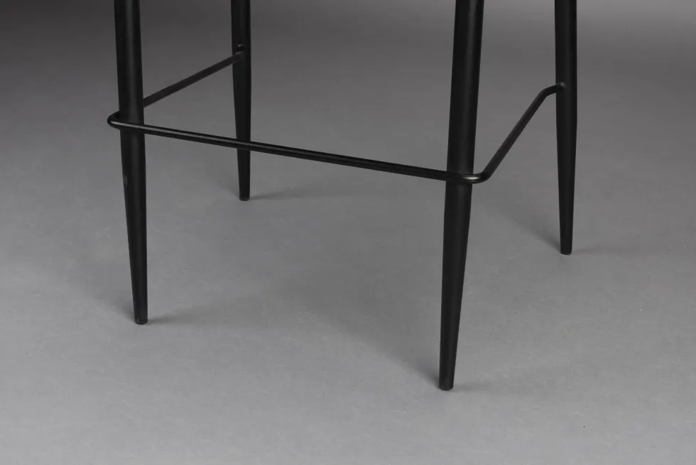Chaise de bar en velours terracotta et acier noir Georgia - Dutchbone