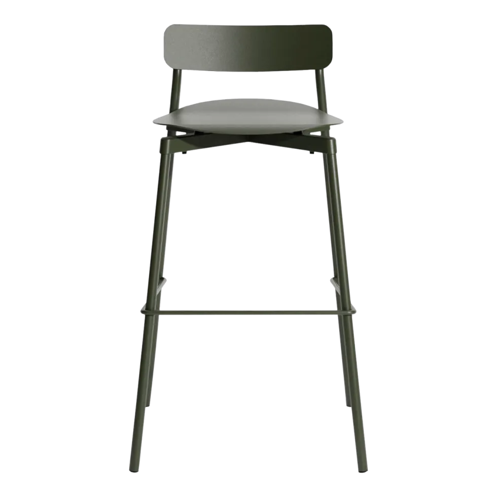 Chaise de bar extérieure en métal vert bouteille 75cm Fromme - Petite friture