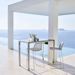 Chaise de bar grise Breeze - Cane-Line