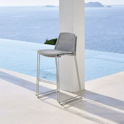 Chaise de bar grise Breeze - Cane-Line