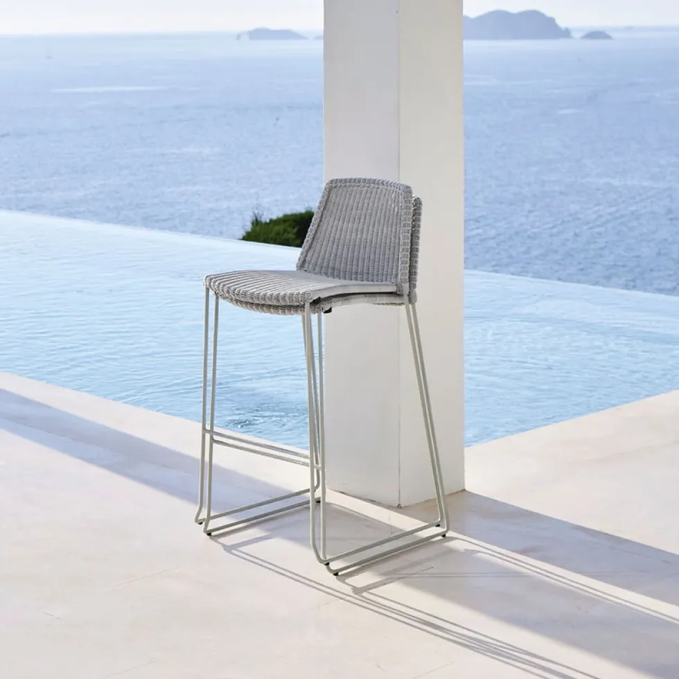 Chaise de bar grise Breeze - Cane-Line