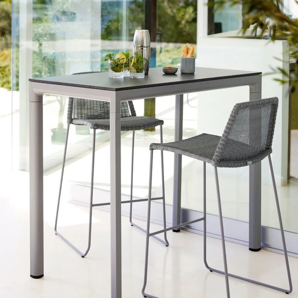 Chaise de bar grise Breeze - Cane-Line