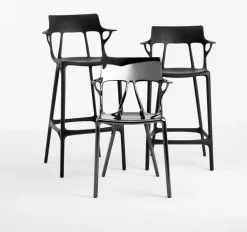 Chaise de bar grise 65 cm A.I - Kartell