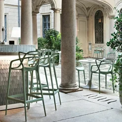 Chaise de bar grise 75 cm Masters - Kartell