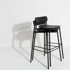 Chaise de bar outdoor noire 75 cm Fromme - Petite friture