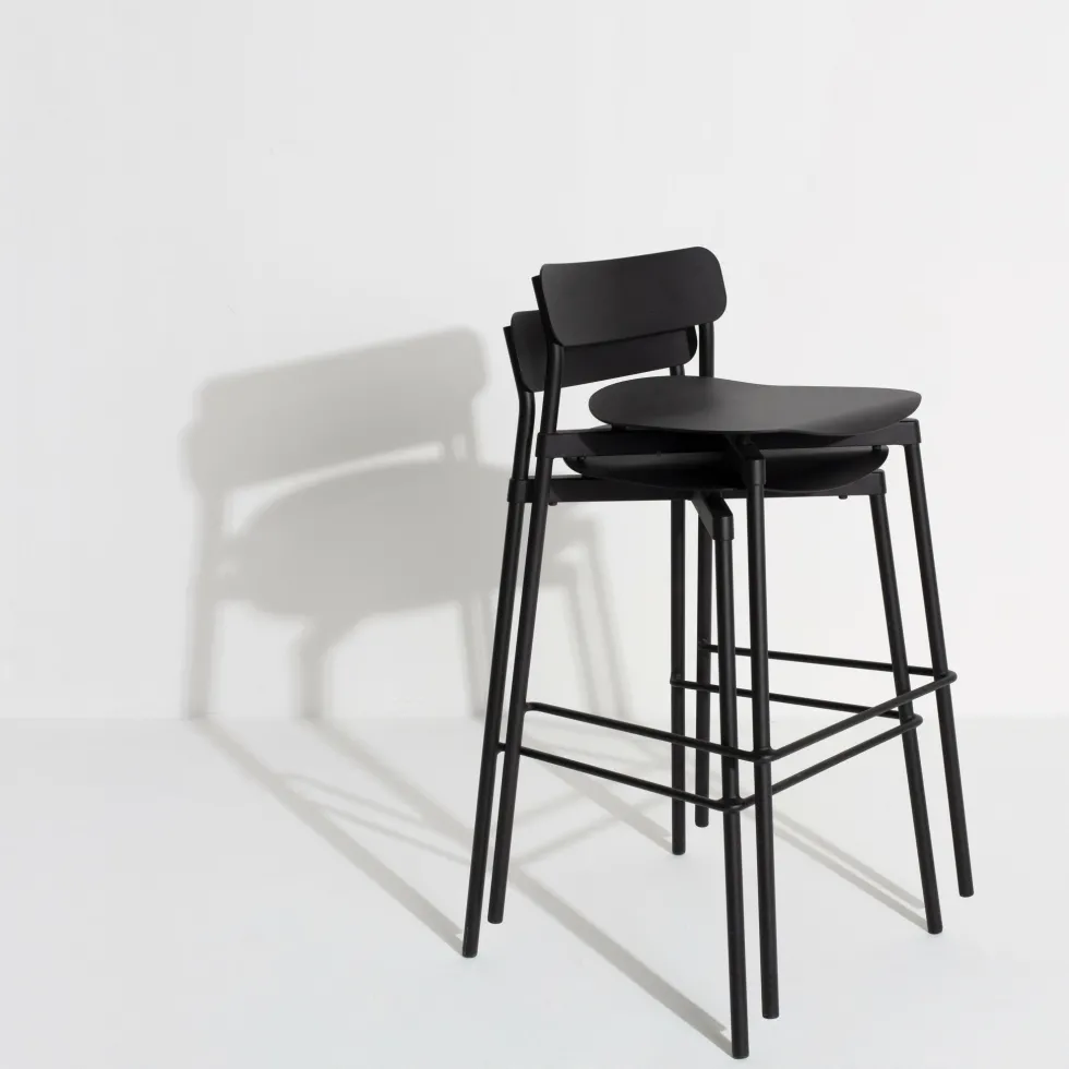 Chaise de bar outdoor noire 75 cm Fromme - Petite friture