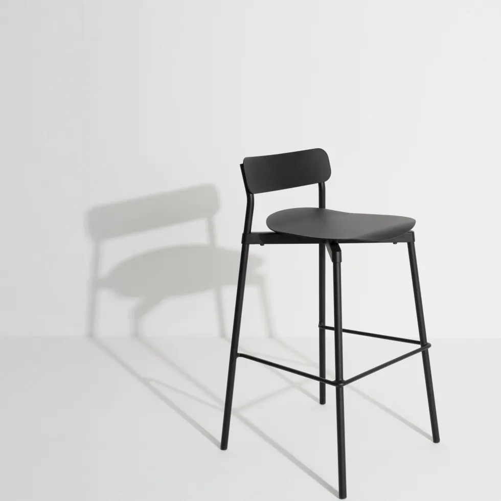 Chaise de bar outdoor noire 75 cm Fromme - Petite friture