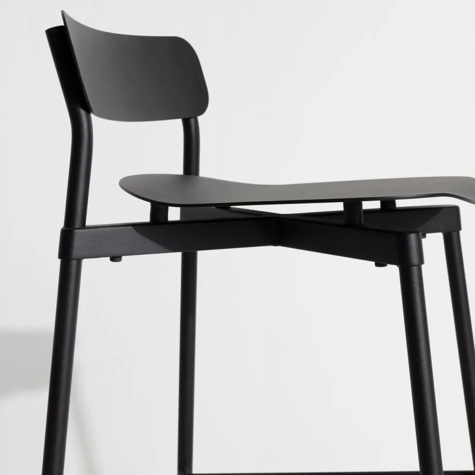 Chaise de bar outdoor noire 75 cm Fromme - Petite friture