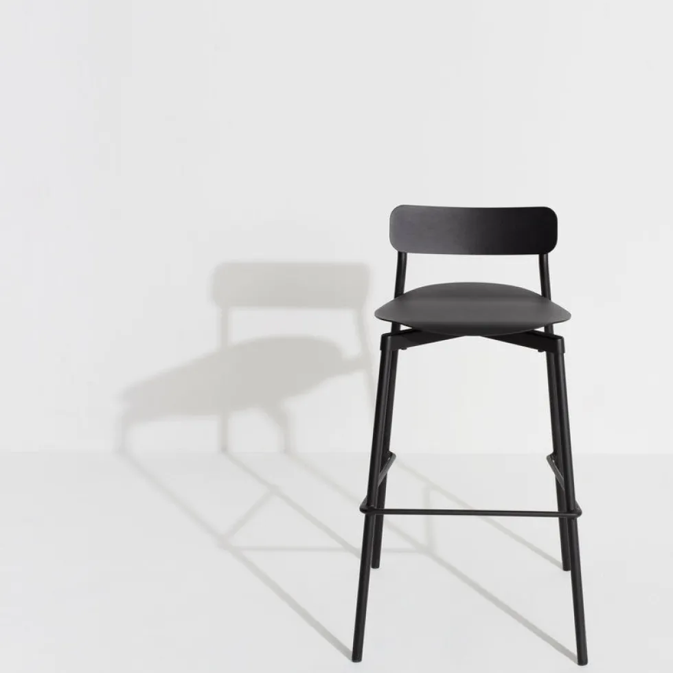 Chaise de bar outdoor noire 75 cm Fromme - Petite friture