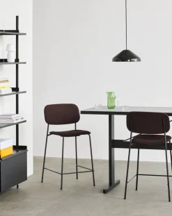 Chaise de bar plaquage chêne et acier noir 108cm Soft Edge 90 - Hay