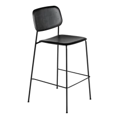 Chaise de bar plaquage chêne et acier noir 108cm Soft Edge 90 - Hay