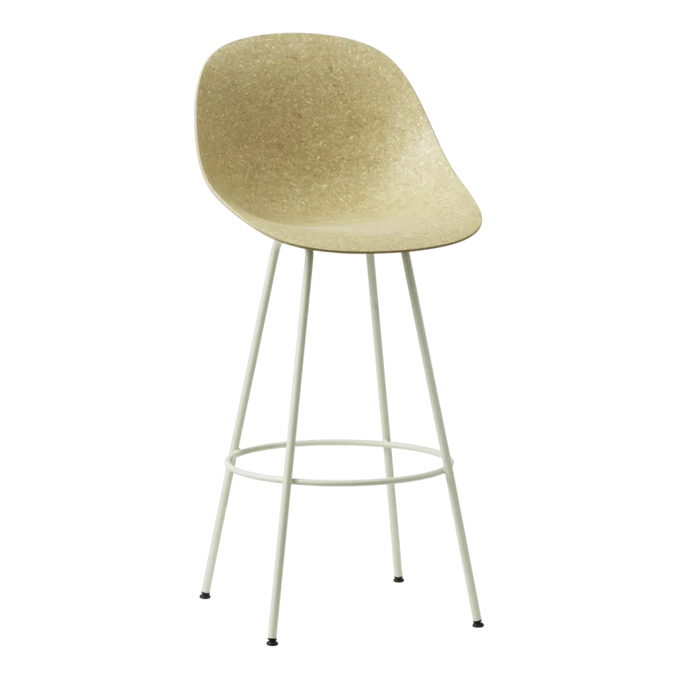 Chaise de bar recyclable en chanvre et acier crème 75cm Mat - Normann Copenhagen