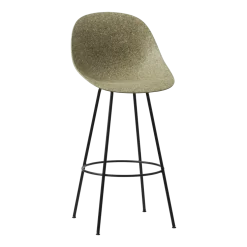 Chaise de bar recyclable en herbes marines et acier noir 75cm Mat - Normann Copenhagen