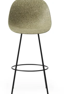 Chaise de bar recyclable en herbes marines et acier noir 75cm Mat - Normann Copenhagen