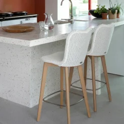 Chaise de bar tressée blanche 67 cm Lily - Vincent Sheppard