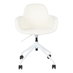 Chaise de bureau avec accoudoirs en aluminium et polypropylène blanc 84,4cm Albert Kuip - Zuiver