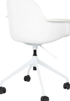 Chaise de bureau avec accoudoirs en aluminium et polypropylène blanc 84,4cm Albert Kuip - Zuiver