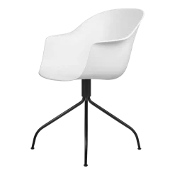 Chaise de bureau blanche base noir mate pivotante Bat - Gubi