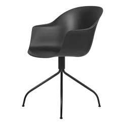Chaise de bureau noire à base mate pivotante Bat - Gubi