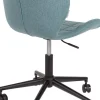 Chaise de bureau réglable en fer noir et polyester bleu 76cm OMG - Zuiver