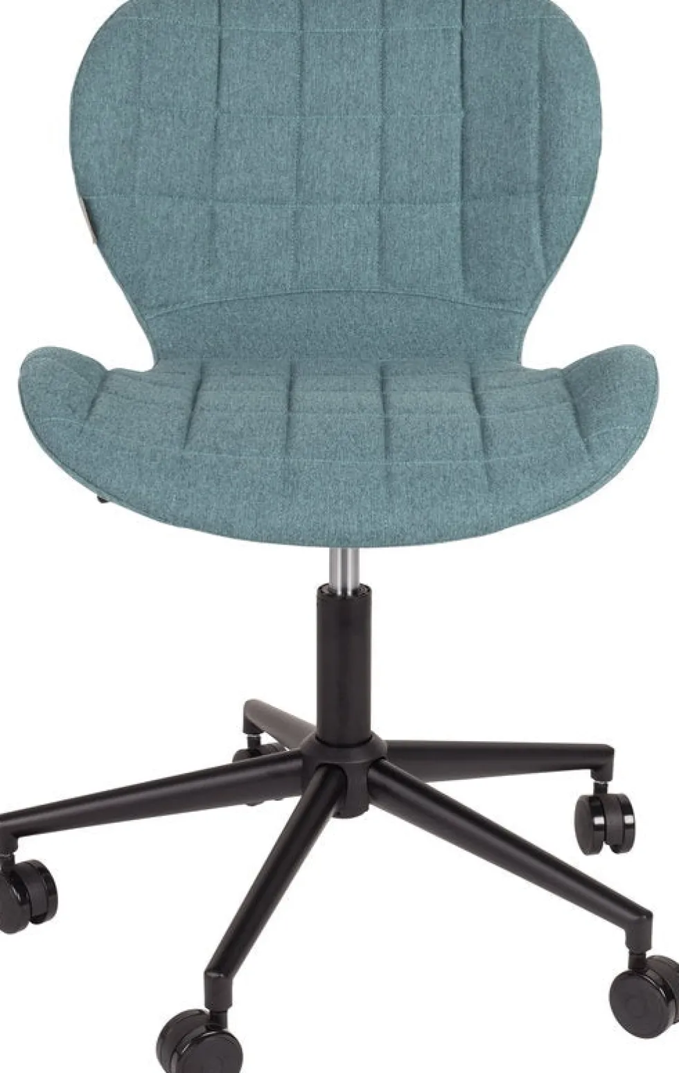Chaise de bureau réglable en fer noir et polyester bleu 76cm OMG - Zuiver