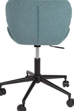 Chaise de bureau réglable en fer noir et polyester bleu 76cm OMG - Zuiver