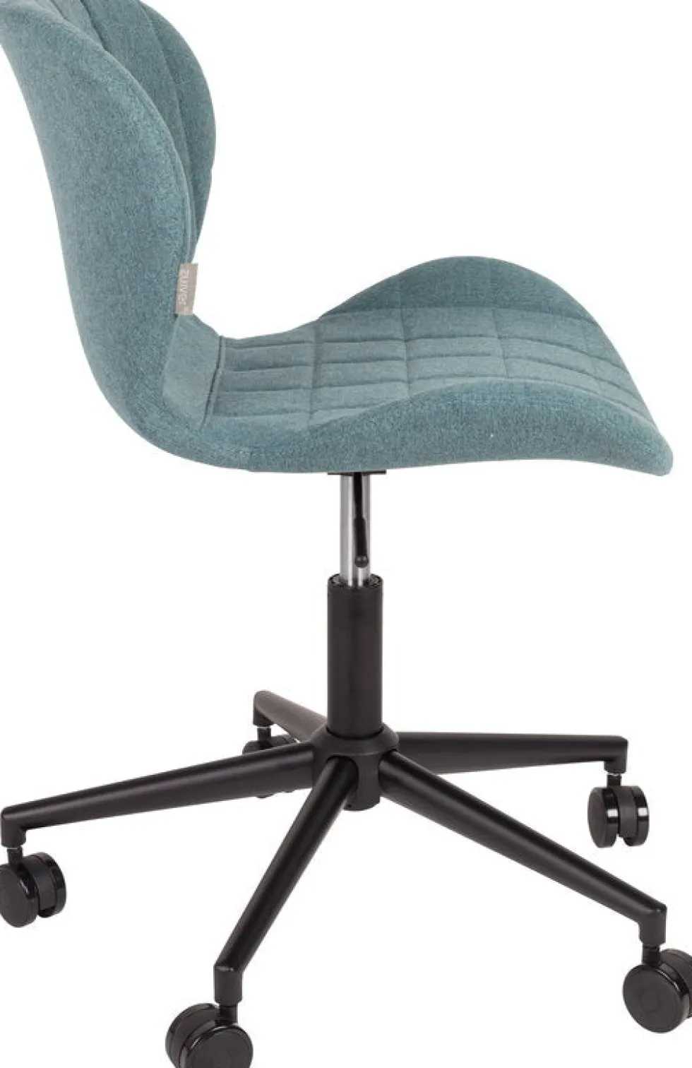 Chaise de bureau réglable en fer noir et polyester bleu 76cm OMG - Zuiver