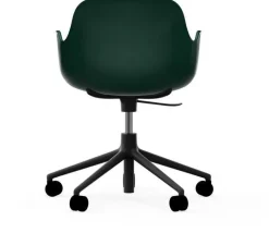 Chaise de bureau réglable à roulettes avec accoudoirs en pp verte Swivel 5W vert - Normann Copenhagen