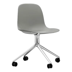 Chaise de bureau à roulettes en polypropylène grise Swivel 4W Grey - Normann Copenhagen