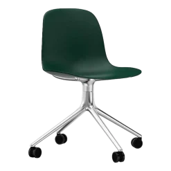 Chaise de bureau à roulettes en polypropylène verte Swivel 4W vert - Normann Copenhagen