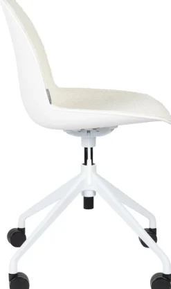 Chaise de bureau sans accoudoirs en aluminium et polypropylène blanc 84,4cm Albert Kuip - Zuiver