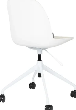 Chaise de bureau sans accoudoirs en aluminium et polypropylène blanc 84,4cm Albert Kuip - Zuiver