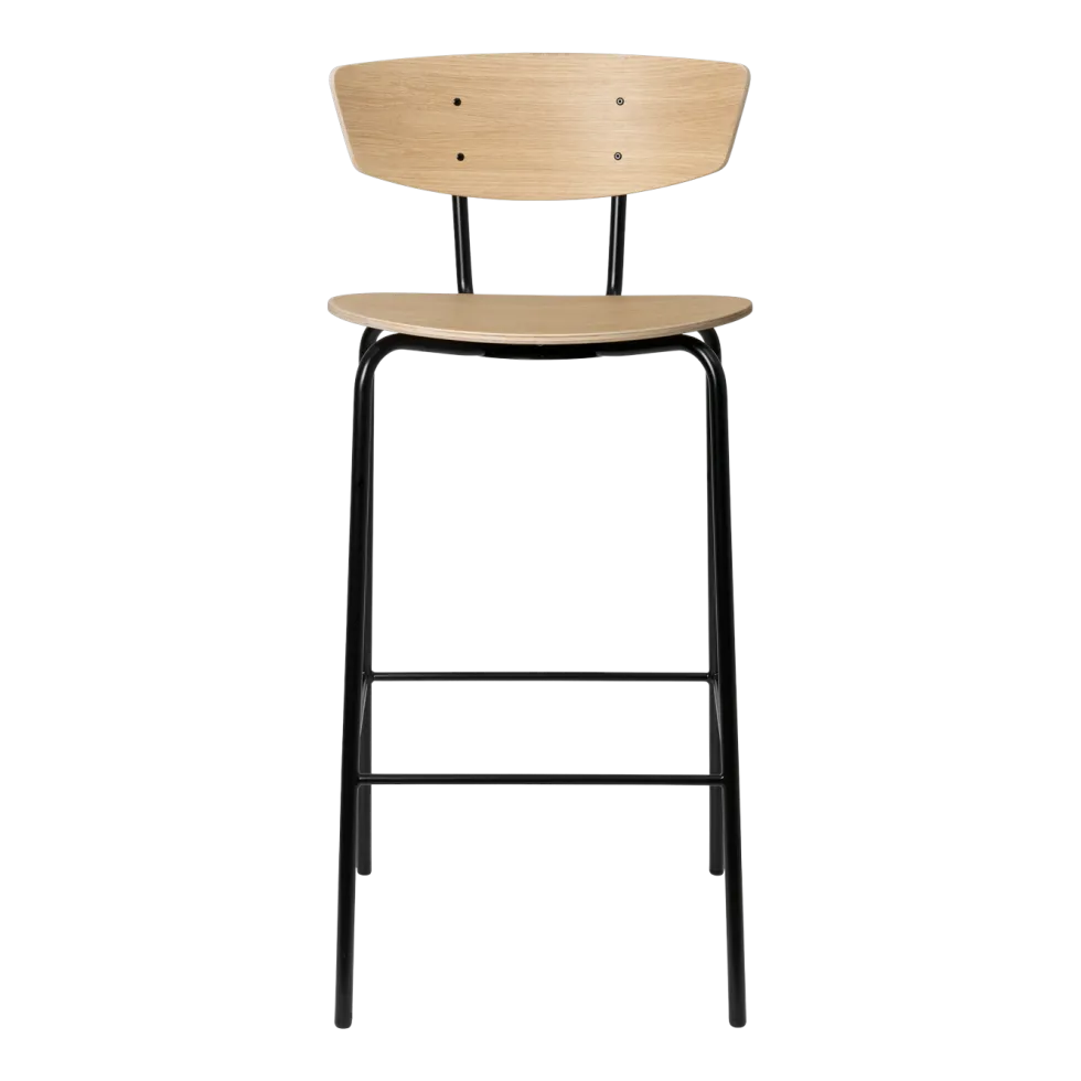 Chaise de comptoir en chêne huilé blanc Herman - Ferm Living