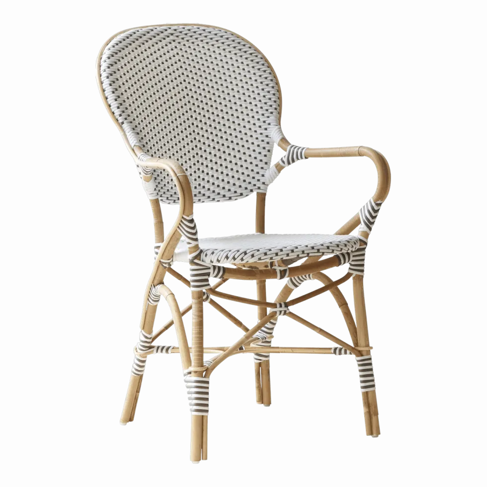 Chaise de jardin avec accoudoir bistrot blanc Isabelle - Sika Design