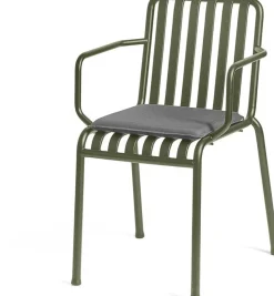 Chaise de jardin avec accoudoir en métal olive Palissade - HAY