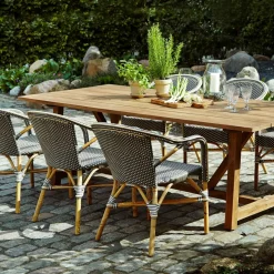 Chaise de jardin avec accoudoirs bistrot blanche Madeleine - Sika Design