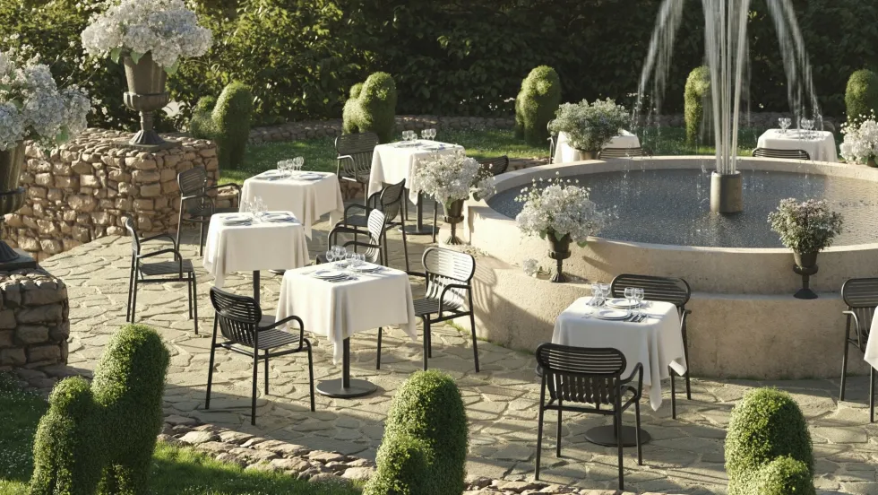 Chaise de jardin avec accoudoirs bleue Week end - Petite friture