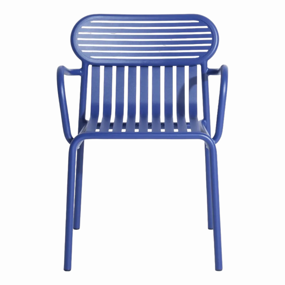 Chaise de jardin avec accoudoirs bleue Week end - Petite friture