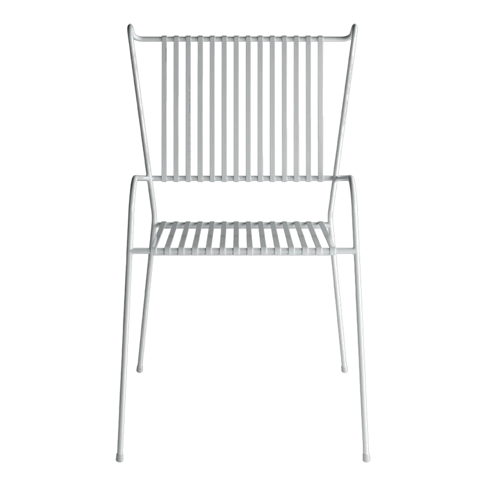 Chaise de jardin avec accoudoirs en acier blanc Capri - Cools Collection
