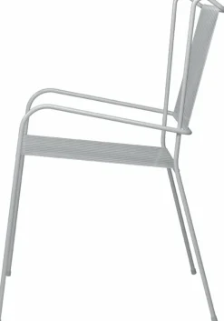Chaise de jardin avec accoudoirs en acier blanc Capri - Cools Collection