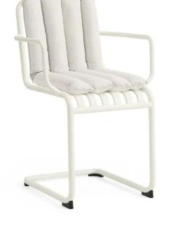 Chaise de jardin avec accoudoirs en acier blanc cassé Palissade - HAY