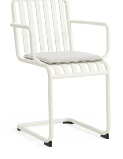 Chaise de jardin avec accoudoirs en acier blanc cassé Palissade - HAY