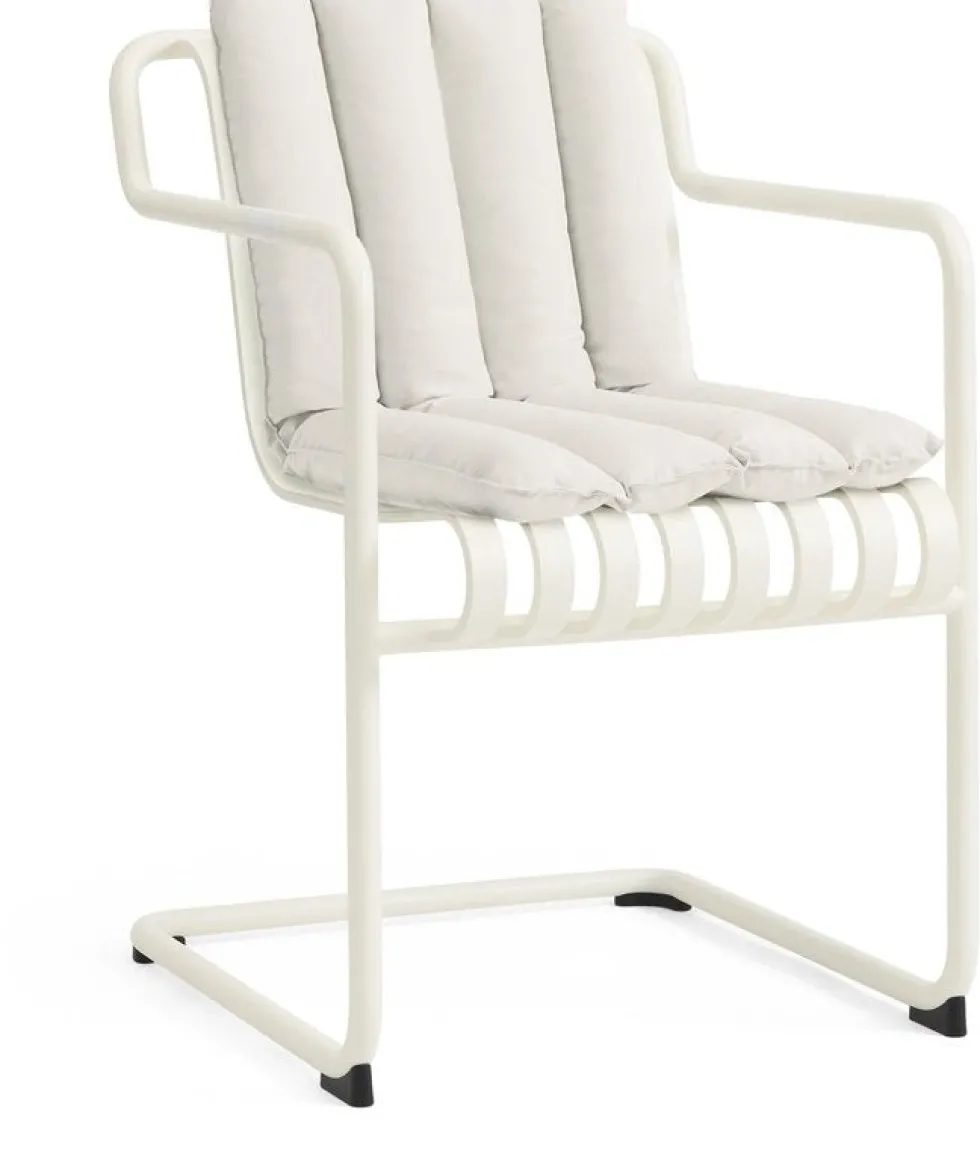 Chaise de jardin avec accoudoirs en acier blanc crème 54x65x80cm Palissade - HAY