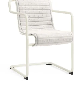 Chaise de jardin avec accoudoirs en acier blanc crème 54x65x80cm Palissade - HAY