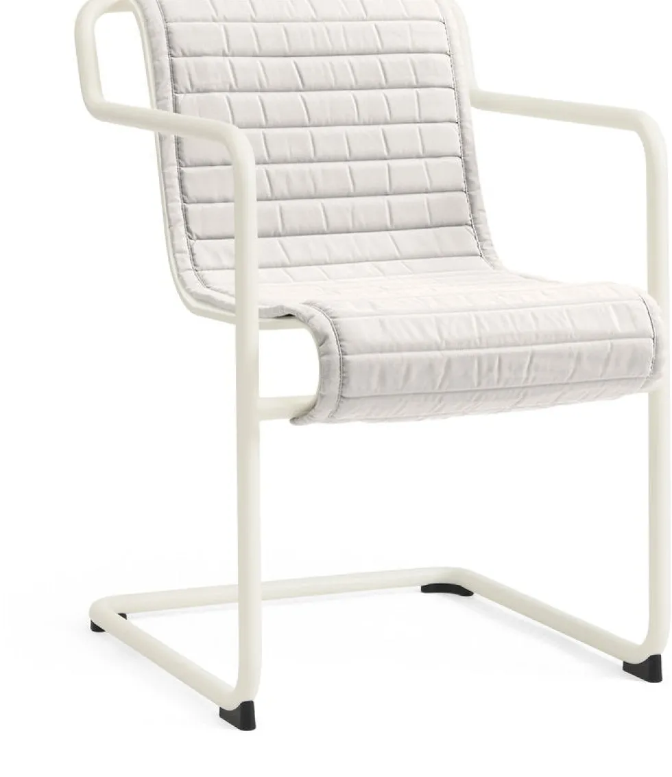 Chaise de jardin avec accoudoirs en acier blanc crème 54x65x80cm Palissade - HAY