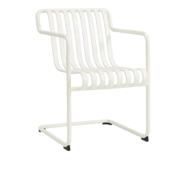 Chaise de jardin avec accoudoirs en acier blanc crème 54x65x80cm Palissade - HAY